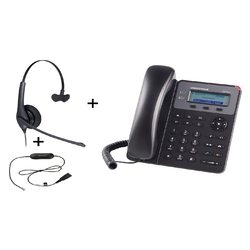 Grandstream GXP1610/Jabra BIZ 1500 Mono QD - Комплект IP-телефона с гарнитурой на одно ухо